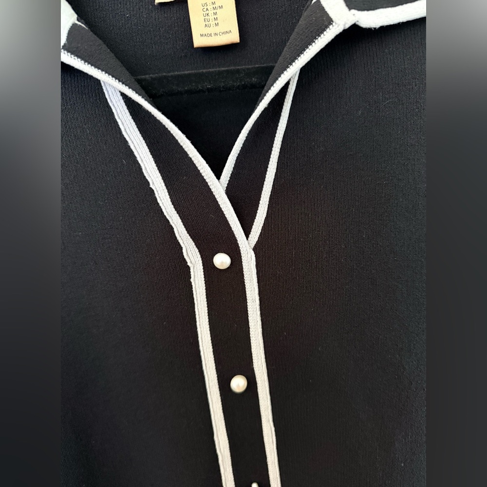 Bailey/44 Black and White Sculpt Ribbed Knit Top - Picture 5 of 8